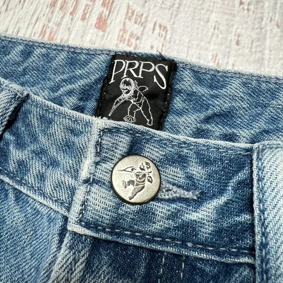 PRPS BISCAYNE Short Capri Frayed Hem Jean SIZE 28 WAIST 27 Crop Distressed Denim - Picture 5 of 13